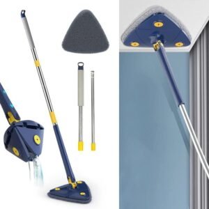 Blue Triangular Mop for Home Cleaning ABS Plastic