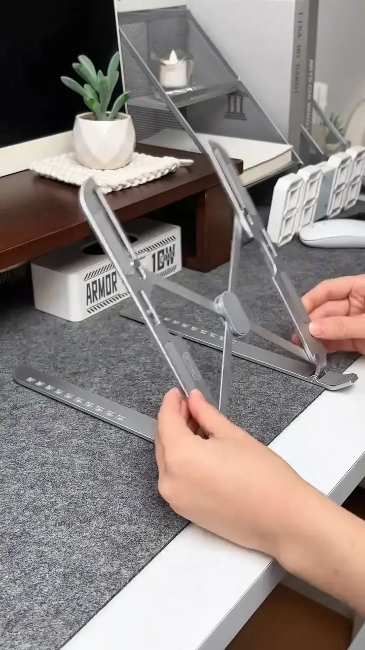 Foldable Aluminium Ergonomic Desk Laptop Stand - Image 2