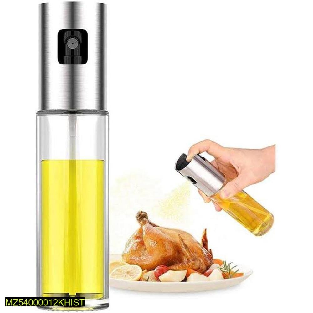 Oil Spray Bottle Stainless Steel Clear Glass - Image 6